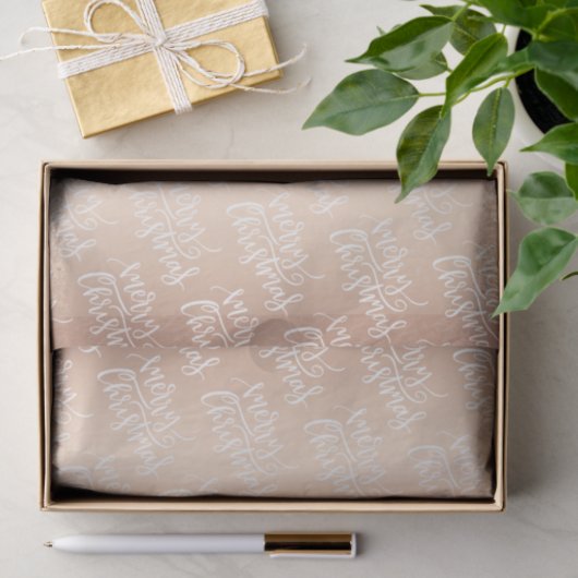 Papier Mousseline Élégant Rose Gold Joyeux Noël (Cadeau)