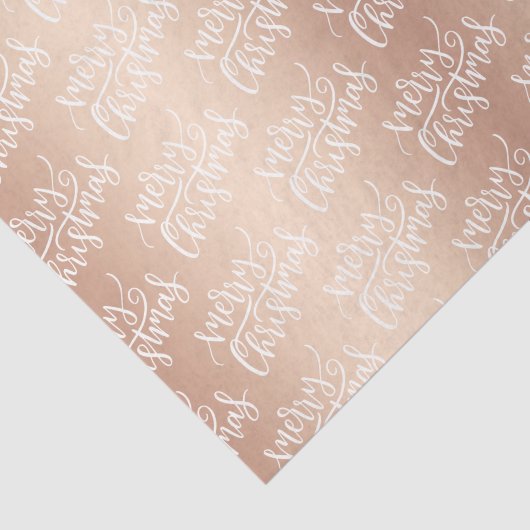 Papier Mousseline Élégant Rose Gold Joyeux Noël (Détail)