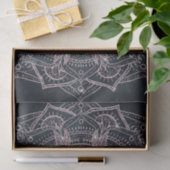 Papier Mousseline Elégant Rose Gold Mandala Gray Nebula Design (Cadeau)