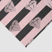 Papier Mousseline Élégant rose  or diamant bande motif (Détail)