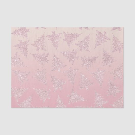Papier Mousseline Élégant Rose Parties scintillant d'or Motif d'arbr (Recto)