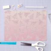 Papier Mousseline Élégant Rose Parties scintillant d'or Motif d'arbr (Artisanat)