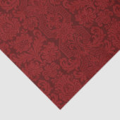 Papier Mousseline Élégant rouge orné victorien Damask (Détail)