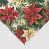 Papier Mousseline Élégant Rouge Poinsettia Floral Noël (Détail)