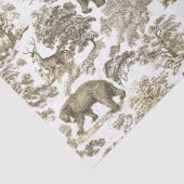 Papier Mousseline Élégant Rustique Beige Forest Animaux Toile (Détail)
