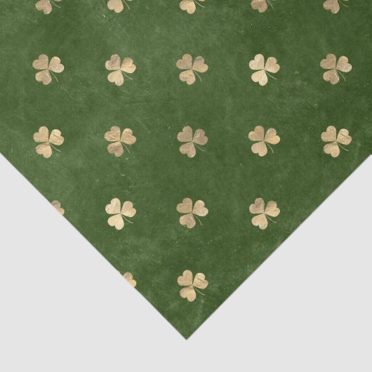 Papier Mousseline Élégant Shamrock d'or vert (Détail)
