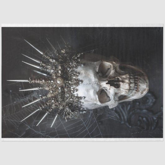 Papier Mousseline Élégant Skeleton gothique Découpage crâne (Recto)