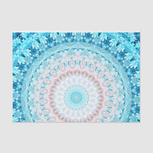 Papier Mousseline Elégant Sky Blue Crystal Mandala      (Recto)