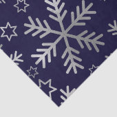 Papier Mousseline Élégant Snowflakes bleu et argent Noël (Détail)