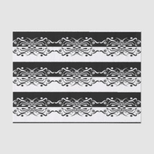 Papier Mousseline Élégant style arlequin Abstrait noir et blanc