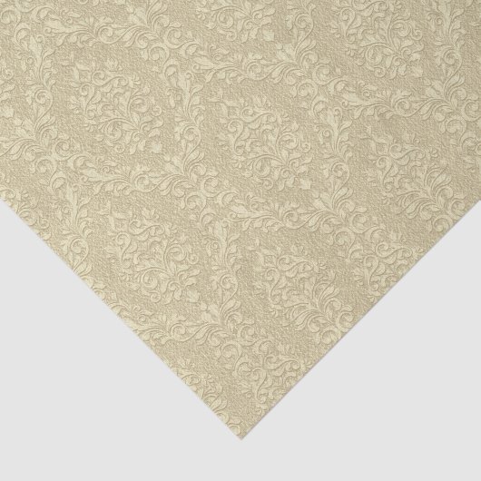 Papier Mousseline Élégant style Embossé Gold Damask (Détail)