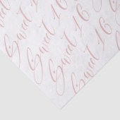 Papier Mousseline Élégant Sweet 16 Script Calligraphie Motif rose (Détail)
