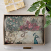 Papier Mousseline Elegant Teal Peacock Christmas Decoupage (Cadeau)