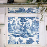 Papier Mousseline Elégant Toile Vintage Bleu et Blanc<br><div class="desc">Vintage historique 18ème siècle français bleu et blanc toile de jouy design avec dames et messieurs en élégance robe d'époque parmi les arbres,  un lac et ruines de pierre classique.</div>