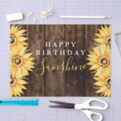 Papier Mousseline Elégant Tournesol et Grotte Bois Anniversaire (Artisanat)