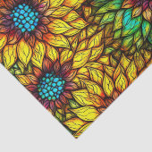 Papier Mousseline Élégant tournesol Faux Motif en verre tendu (Détail)