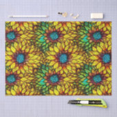 Papier Mousseline Élégant tournesol Faux Motif en verre tendu (Artisanat)