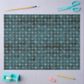 Papier Mousseline Elégant Turquoise foncé Velvet Or Plaid Luxe (Artisanat)