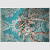 Papier Mousseline Élégant Turquoise Regal Crowned Spider Art (Recto)