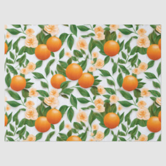 Papier Mousseline Élégant Valencia Orange Floral