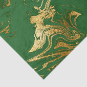 Papier Mousseline Élégant Vert Gold Faux Marbre Noël (Détail)