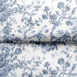 Papier Mousseline Élégant Vintage Français gravé Floral Toile-Blue<br><div class="desc">Elégant et orné vintage bleu et blanc toile de jouy motif avec fleurs exotiques,  vignes et feuillage entrelacés de guirlandes et paniers de roses. Ce motif a été adapté d'un fragment textile français historique vers 1910 dans la collection Smithsonian.</div>