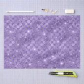 Papier Mousseline Élégant violet À damiers Motif de Parties scintill (Artisanat)
