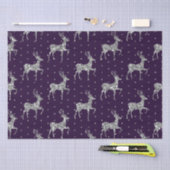 Papier Mousseline Élégant violet et argent Parties scintillant renne (Artisanat)