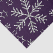 Papier Mousseline Élégant violet et flocons de neige argenté Noël (Détail)