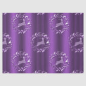 Papier Mousseline Élégant violet étincelant renne Noël (Recto)