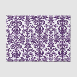 Papier Mousseline Élégant violet floral Damas Arrière - plan blanc