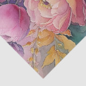 Papier Mousseline Elégante aquarelle colorée Découpage florale (Détail)