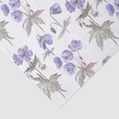 Papier Mousseline Elégante Aquarelle Design Pastel Fleurs violettes (Détail)