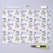 Papier Mousseline Elégante Aquarelle Design Pastel Fleurs violettes (Artisanat)