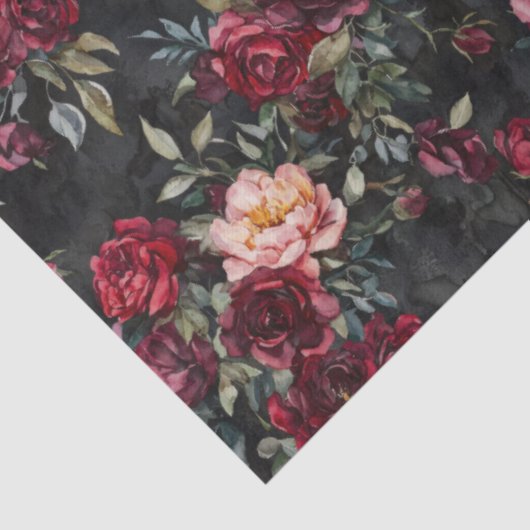 Papier Mousseline Elégante aquarelle Halloween florale (Détail)