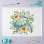 Papier Mousseline Elégante aquarelle Pastel Découpage de tortue mari (Artisanat)