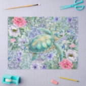 Papier Mousseline Elégante aquarelle Pastel Découpage de tortue mari (Artisanat)