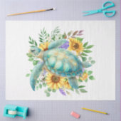 Papier Mousseline Elégante aquarelle Pastel Découpage de tortue mari (Artisanat)