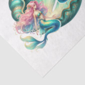 Papier Mousseline Elégante aquarelle Pastel Mermaids Découpage (Détail)