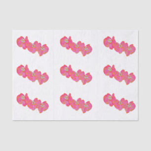 Papier Mousseline Elégante aquarelle rose orchidées tropicale fleuri