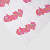 Papier Mousseline Elégante aquarelle rose orchidées tropicale fleuri (Détail)