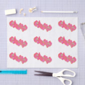 Papier Mousseline Elégante aquarelle rose orchidées tropicale fleuri (Artisanat)