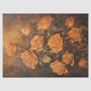 Papier Mousseline Elégante aquarelle vintage orange anglais rose