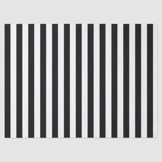 Papier Mousseline Élégante bande noire et blanche (Recto)