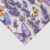 Papier Mousseline Elégante conception papillon et lavande (Détail)