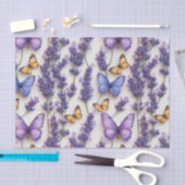 Papier Mousseline Elégante conception papillon et lavande (Artisanat)