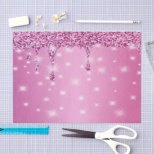 Papier Mousseline Élégante coulée de paillettes rose chaud