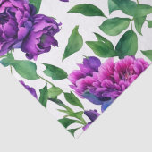 Papier Mousseline Élégante couleur magenta violet fleurs (Détail)