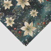 Papier Mousseline Elégante crème Poinsettia Découpage de Noël (Détail)