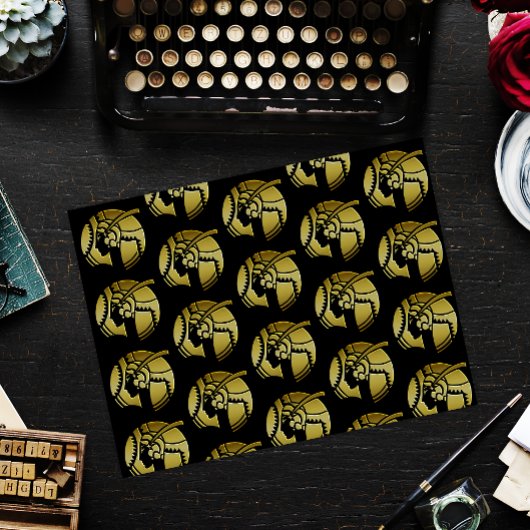 Papier Mousseline Élégante dame Art Déco Noir et Or